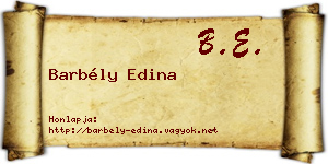Barbély Edina névjegykártya