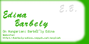 edina barbely business card
